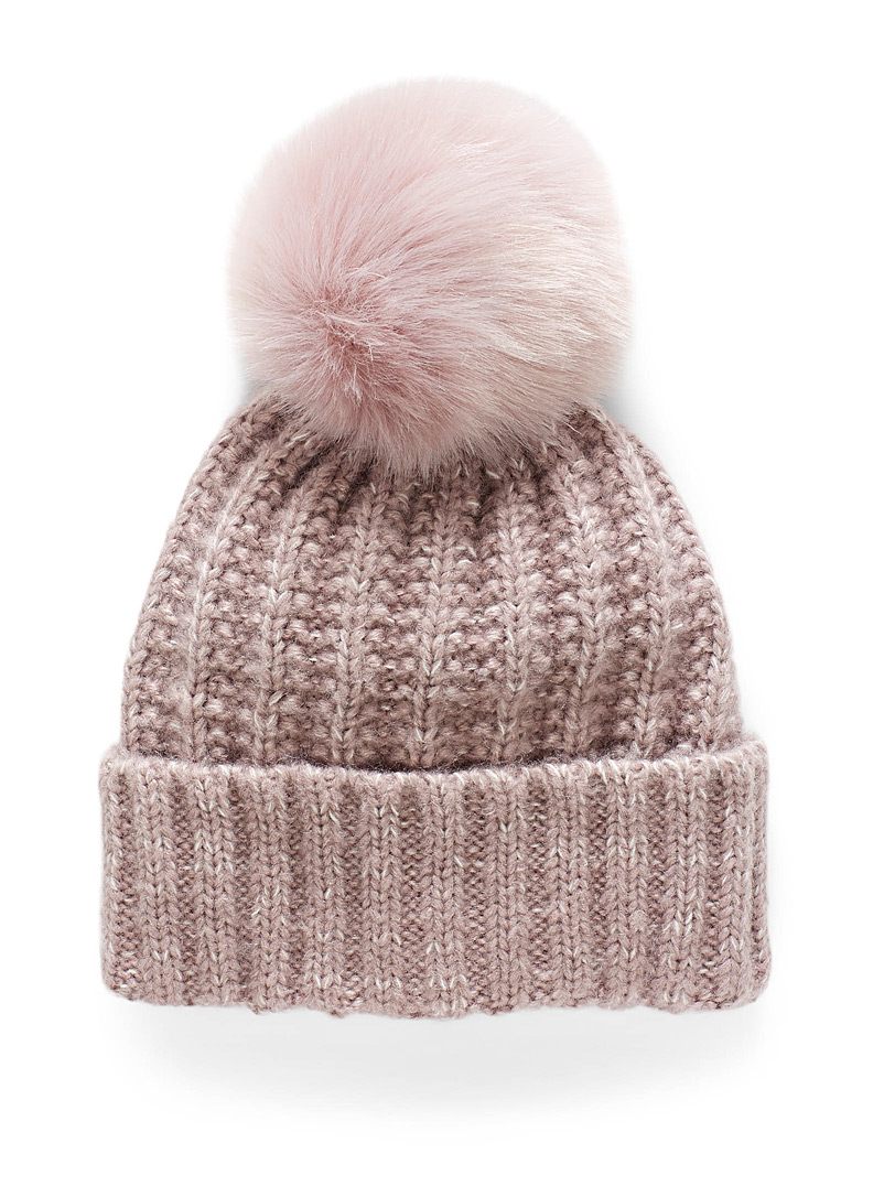 Kyikyi Purple Maxi pompom ribbed-knit tuque for women