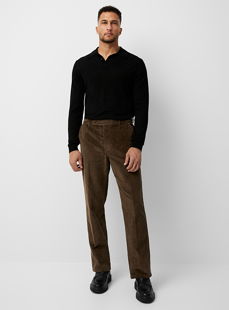 Bertini Green Wide-wale corduroy pant Straight fit for men