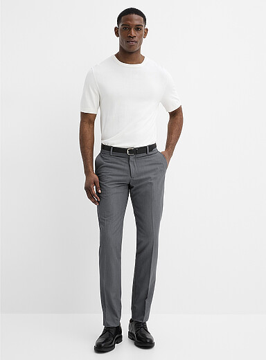 Bertini Grey Lightweight twill washable pant <b>Slim fit</b> for men