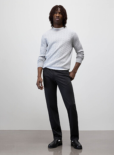 Bertini Charcoal Semi-plain 5-pocket pant for men