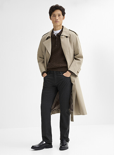 Bertini Brown Houndstooth comfort pant for men
