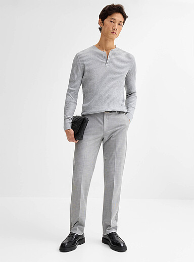 J.Braxx: Le pantalon lavable micromotif gris Argent pour homme