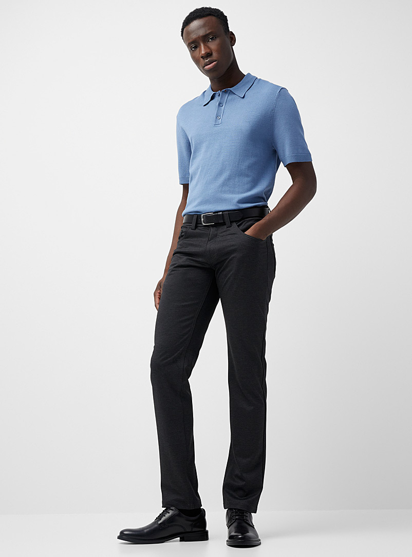 Bird's-eye knit washable pant Straight fit product image (primary)