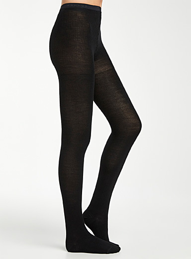 Opaque Black Tights, High Waist Smooth Stretch Footed Pantyhose, Women's  Stockings & Hosiery
