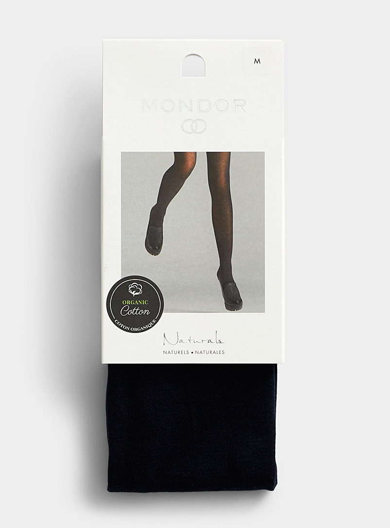 Simons Black Thin stretch cotton tights for women