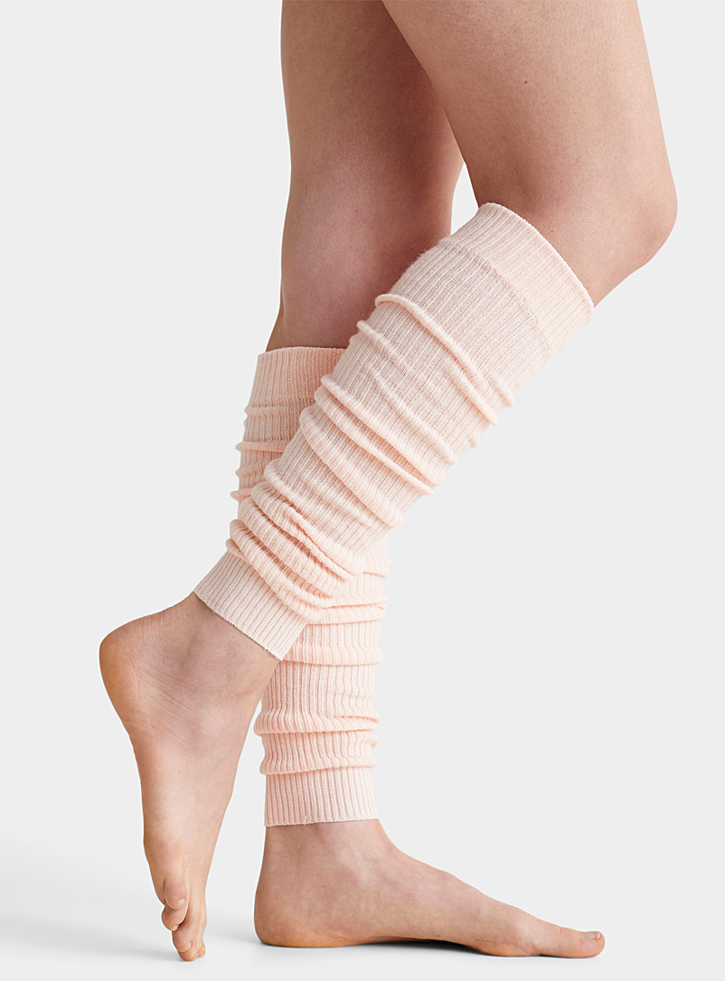 Mondor Peach Ribbed merino wool-blend legwarmers for women