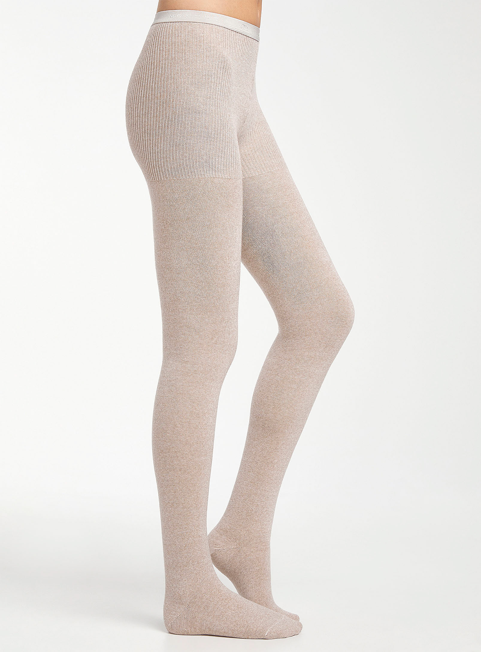 Mondor - Solid merino tights (Women, Beige, MEDIUM)