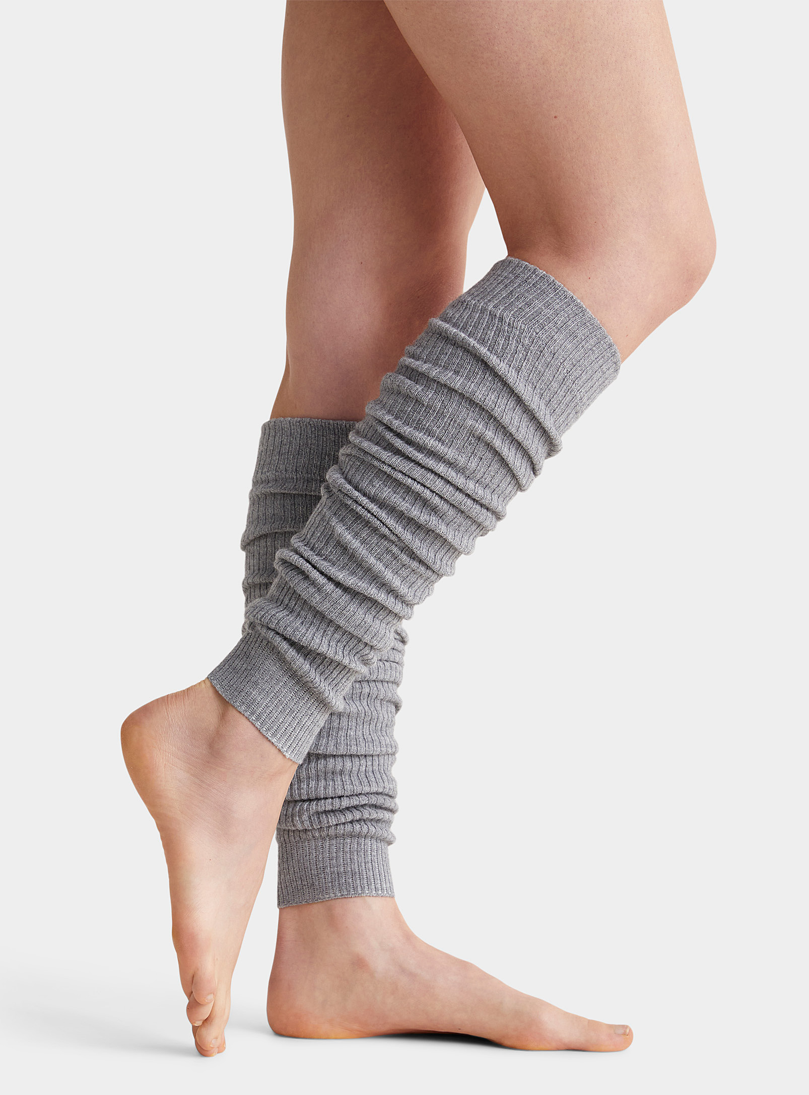 Mondor Merino Wool-blend Ribbed Legwarmers In Grey