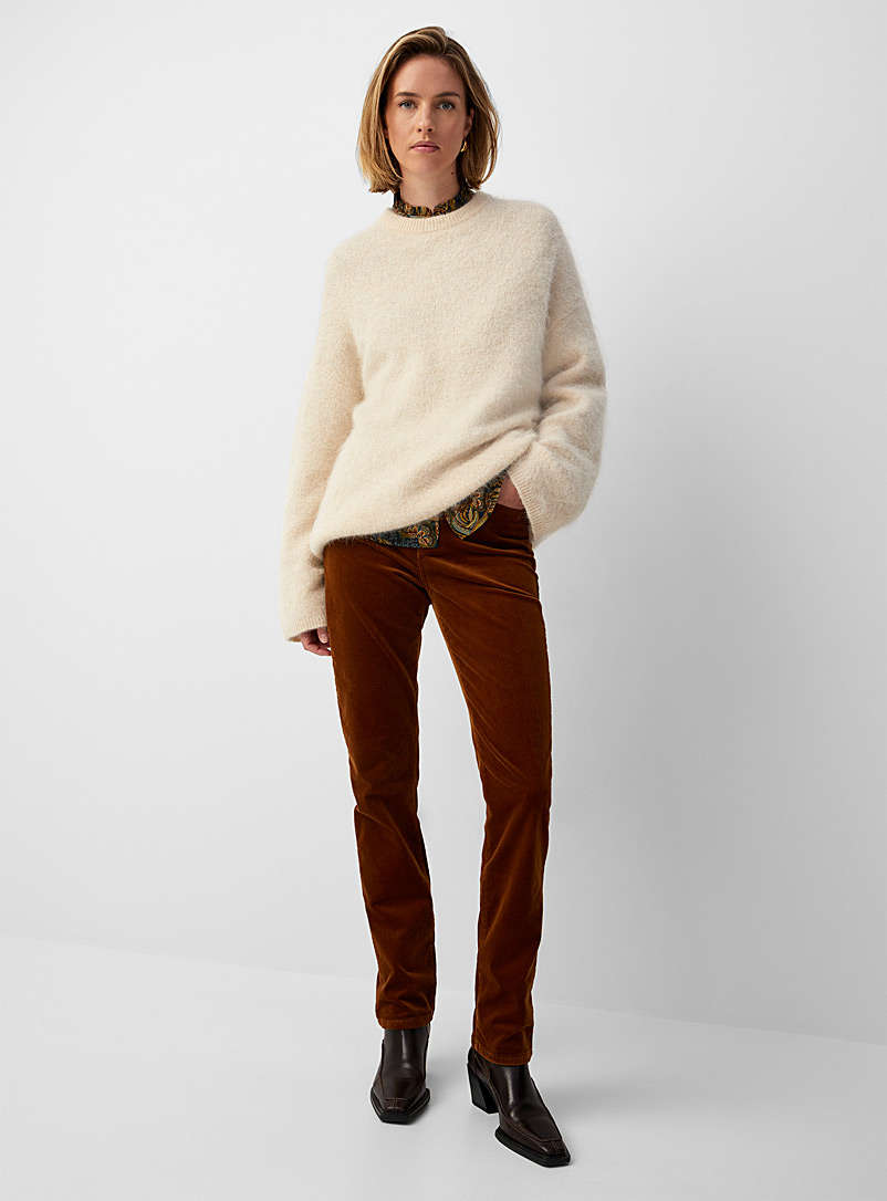 Contemporaine Brown Straight-leg corduroy pant for women