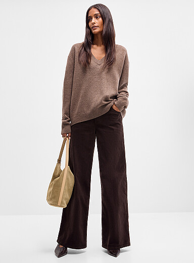 Fine corduroy pant <b>Fit: Wide leg, regular waist</b>