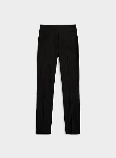 Contemporaine Black Comfort-waist bengaline pant <b>Fit: Slim leg, regular rise</b> for women