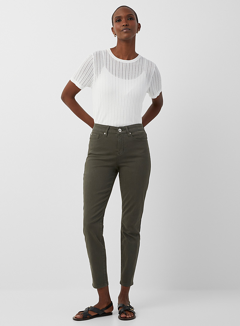 Contemporaine Khaki Natural tone fitted jean for women