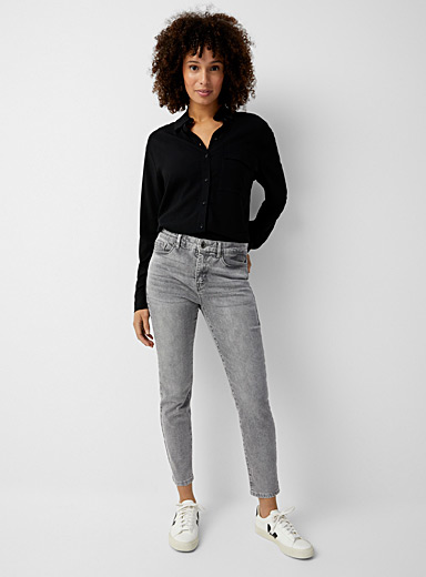 Contemporaine Grey Straight and slim stretch jean for women