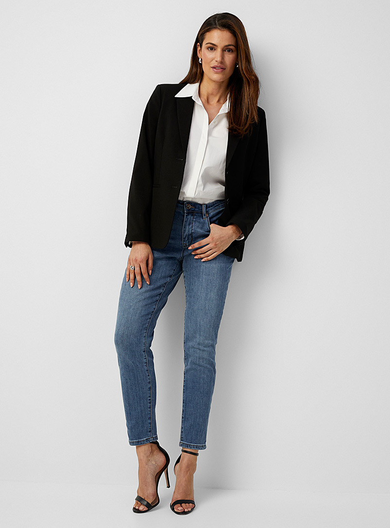 Contemporaine Navy/Midnight Blue Straight and slim stretch jean for women