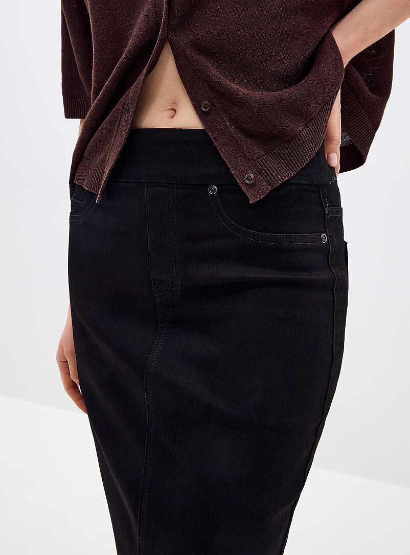 Contemporaine Slate Blue Stretch denim slim-fit skirt for women