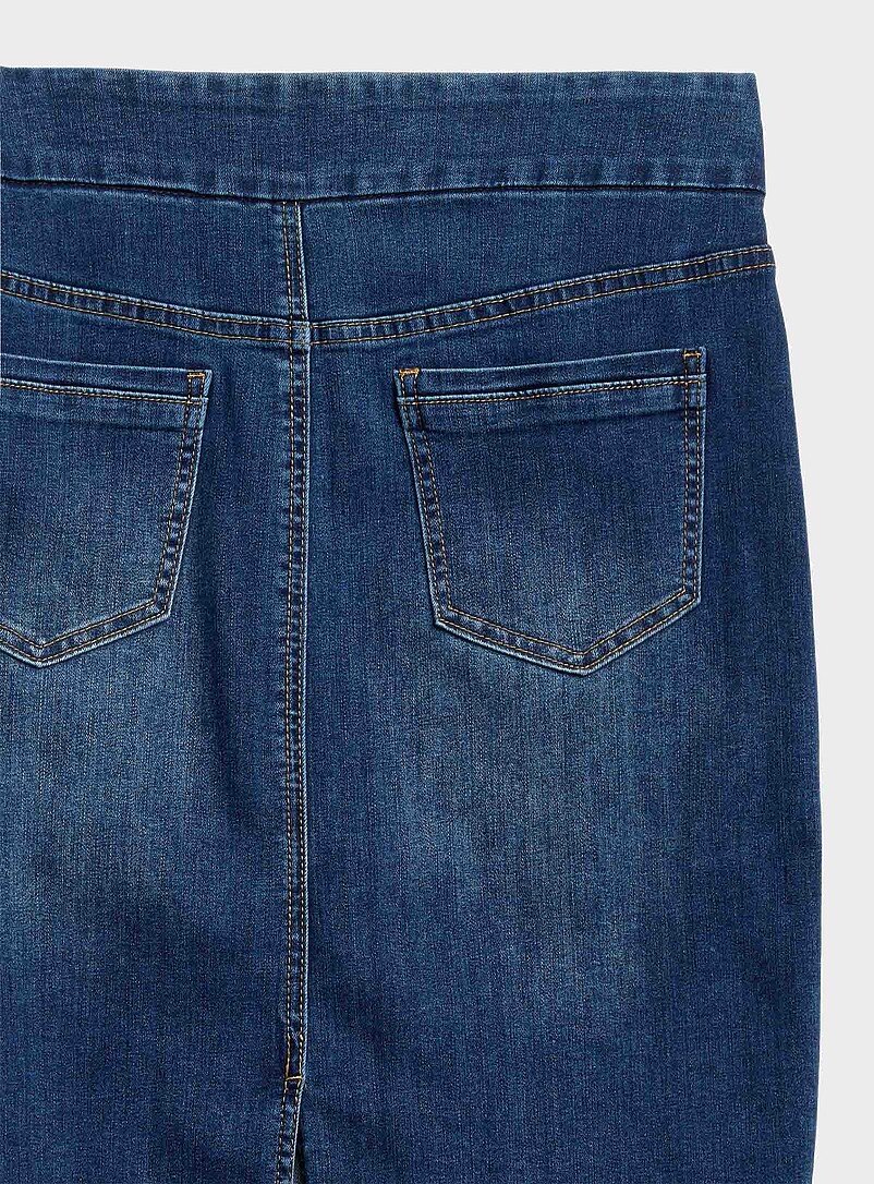 Contemporaine Slate Blue Stretch denim slim-fit skirt for women