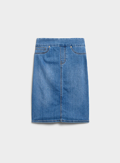 Contemporaine Black Stretch denim slim-fit skirt for women