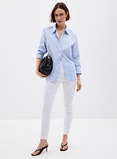 Le pantalon bengaline taille confort <b>Coupe : jambe ajust&eacute;e, taille r&eacute;guli&egrave;re</b>