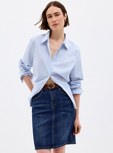 Stretch denim miniskirt