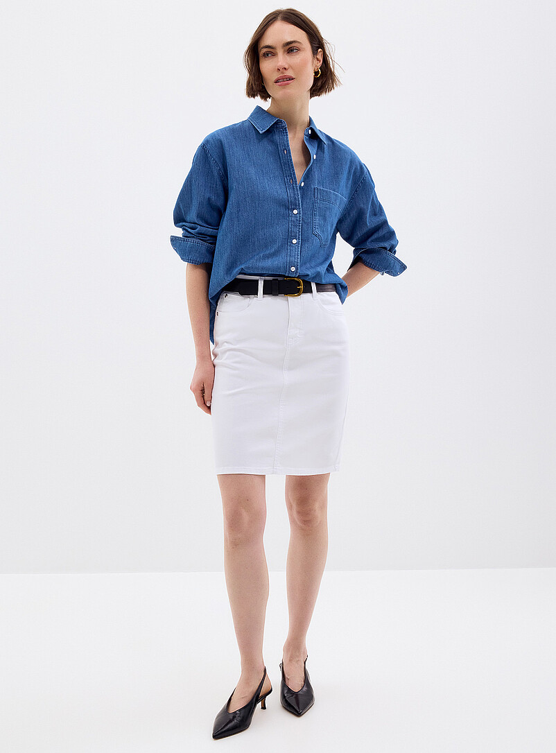 Stretch Denim Miniskirt