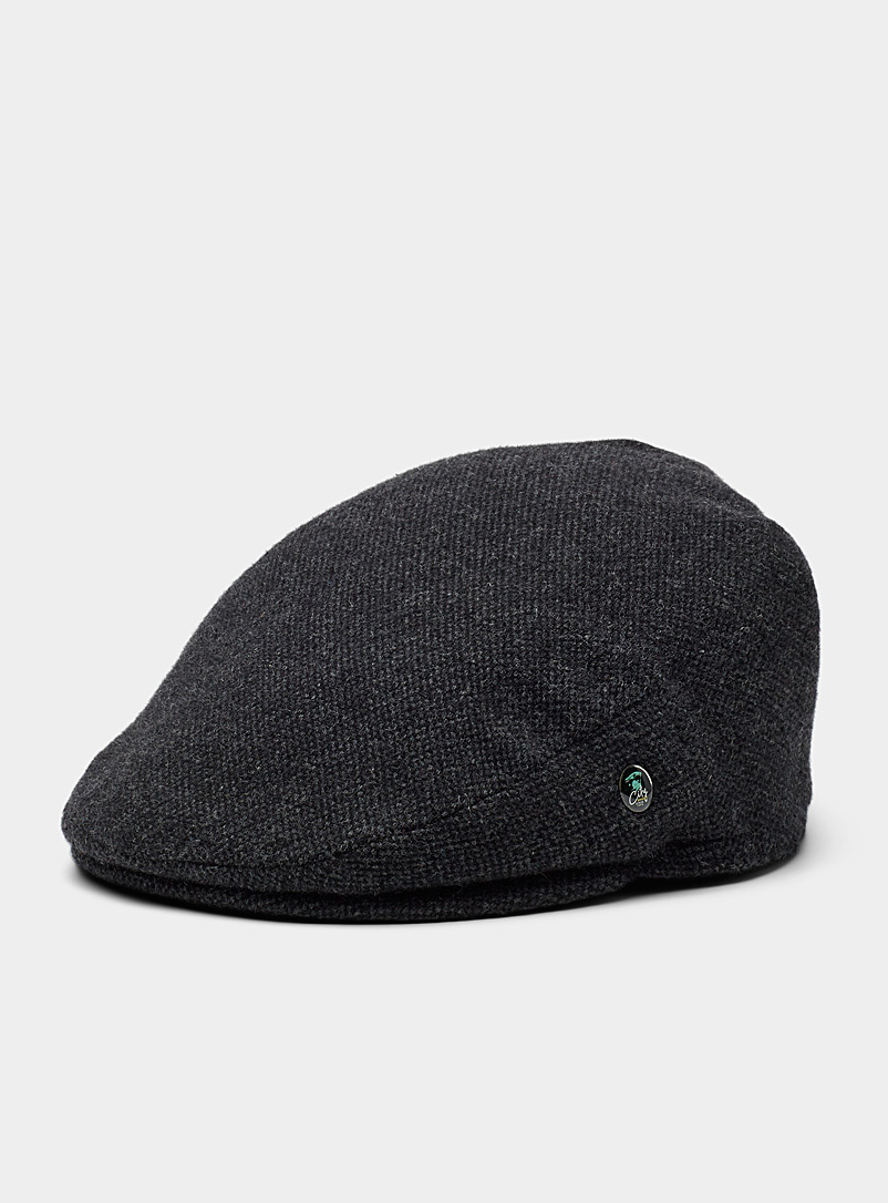 City Sport Charcoal Solid wool driver cap for men