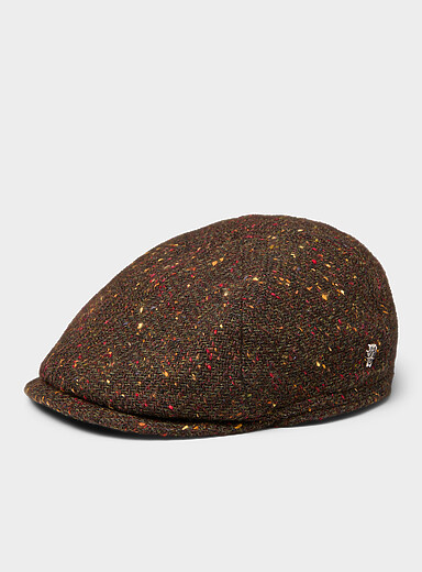 City Sport: Le casquette chauffeur tricot Donegal Brun-vert pour homme