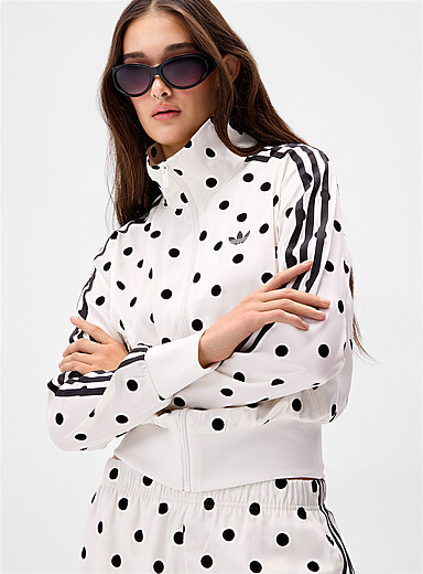 Adidas Originals Patterned White Polka-dotted track jacket for women