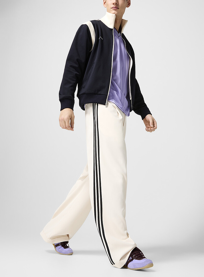 Pointelle-stripe loose track pant | Adidas X Wales Bonner