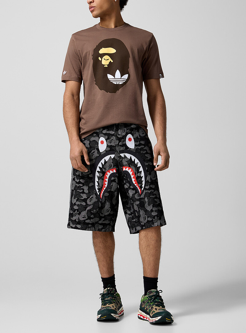 Shark camo pattern jean Bermuda short | Adidas X BAPE | Shorts