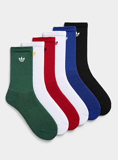 Les chaussettes c&ocirc;tel&eacute;es neutres/couleurs Emballage de 6