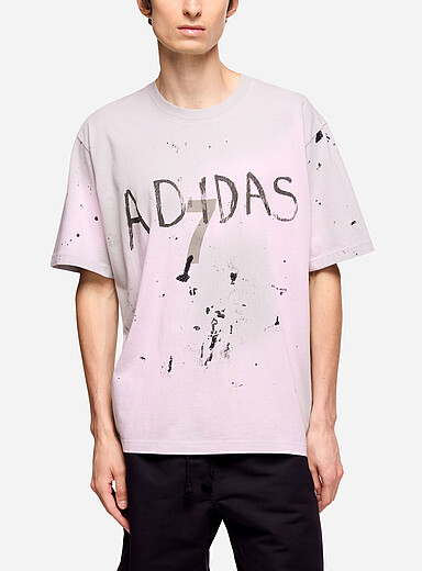 Adidas X Song for the Mute Grey Paint splotches hand-drawn logo T-shirt for men