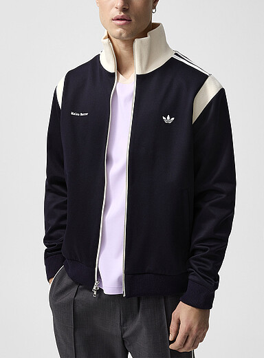 Adidas X Wales Bonner: La veste <i>track</i> &eacute;paules accent Bleu marine - Bleu nuit pour homme