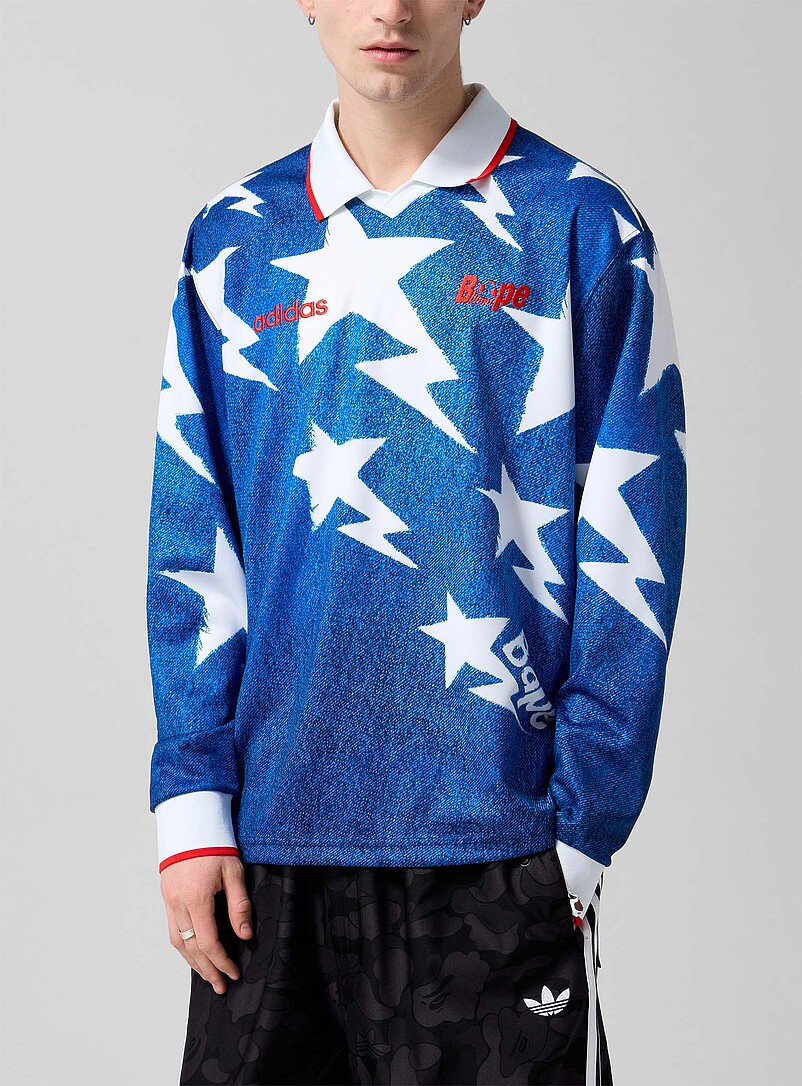 Star print soccer jersey | Adidas X BAPE | Shop Men's Printed