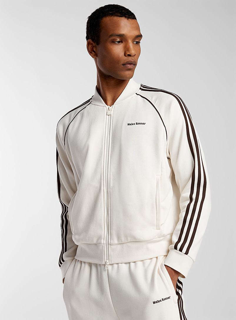 Adidas X Wales Bonner: La veste de survêtement zippée Statement Ivoire blanc os pour homme
