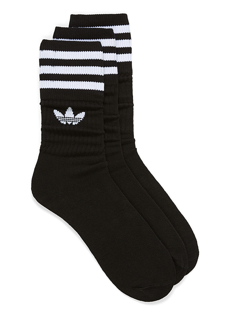 Adidas Originals Black Trefoil stripe sock 3-pack for men