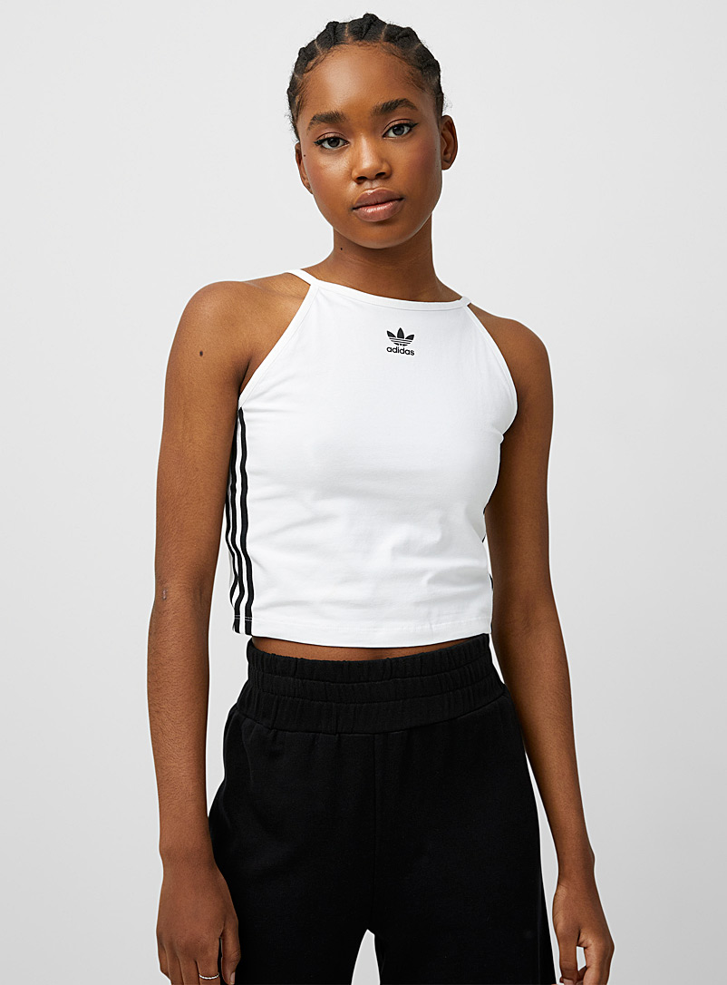 Adidas Originals: La camisole trois rayures Blanc pour femme