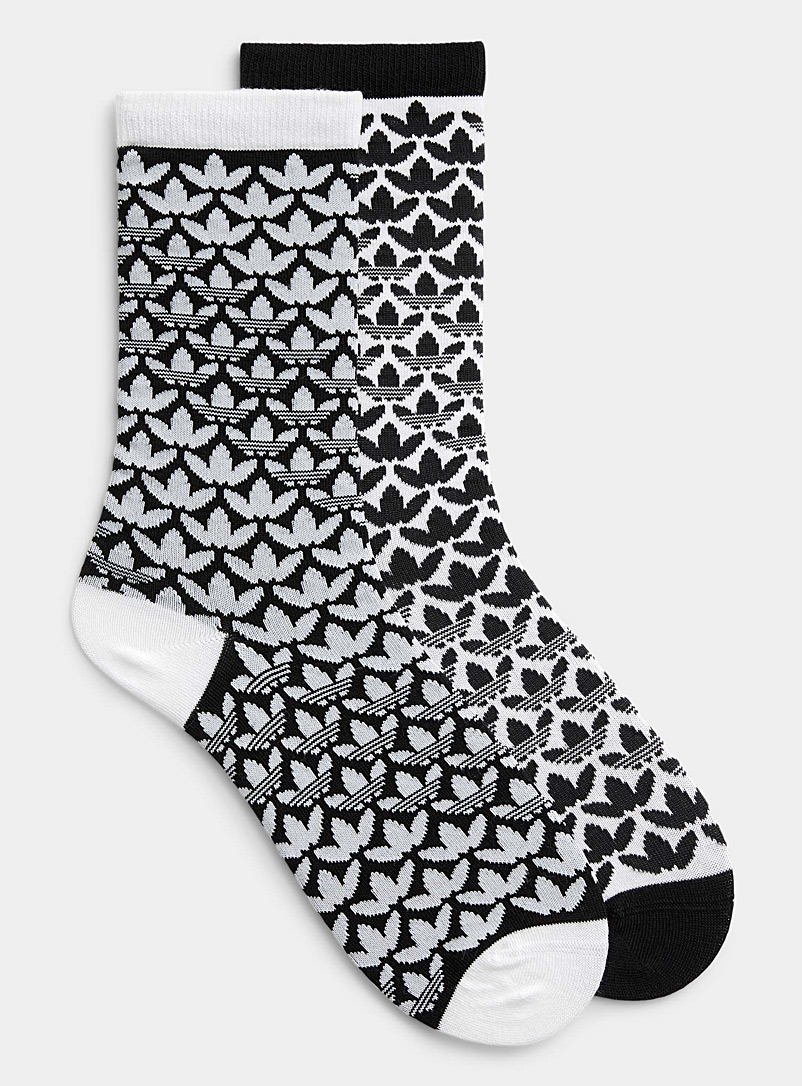 Adidas Originals Black and White Multi-logo socks 2-pack for men