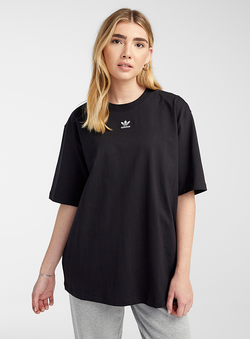 Adidas Originals: Le t-shirt ample minilogo Noir pour femme