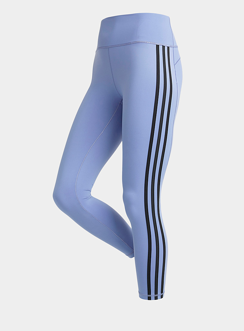 Adidas Slate Blue Believe This triple stripe 7/8 soft blue legging for women