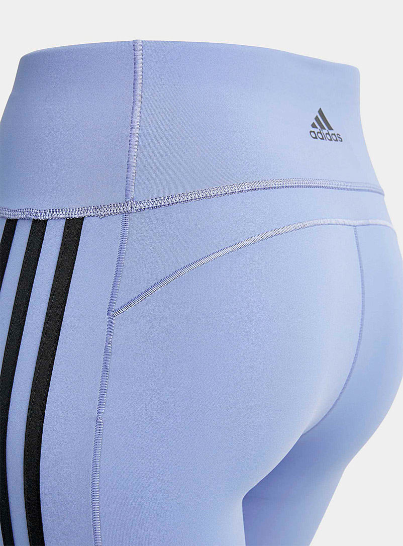 Adidas Slate Blue Believe This triple stripe 7/8 soft blue legging for women