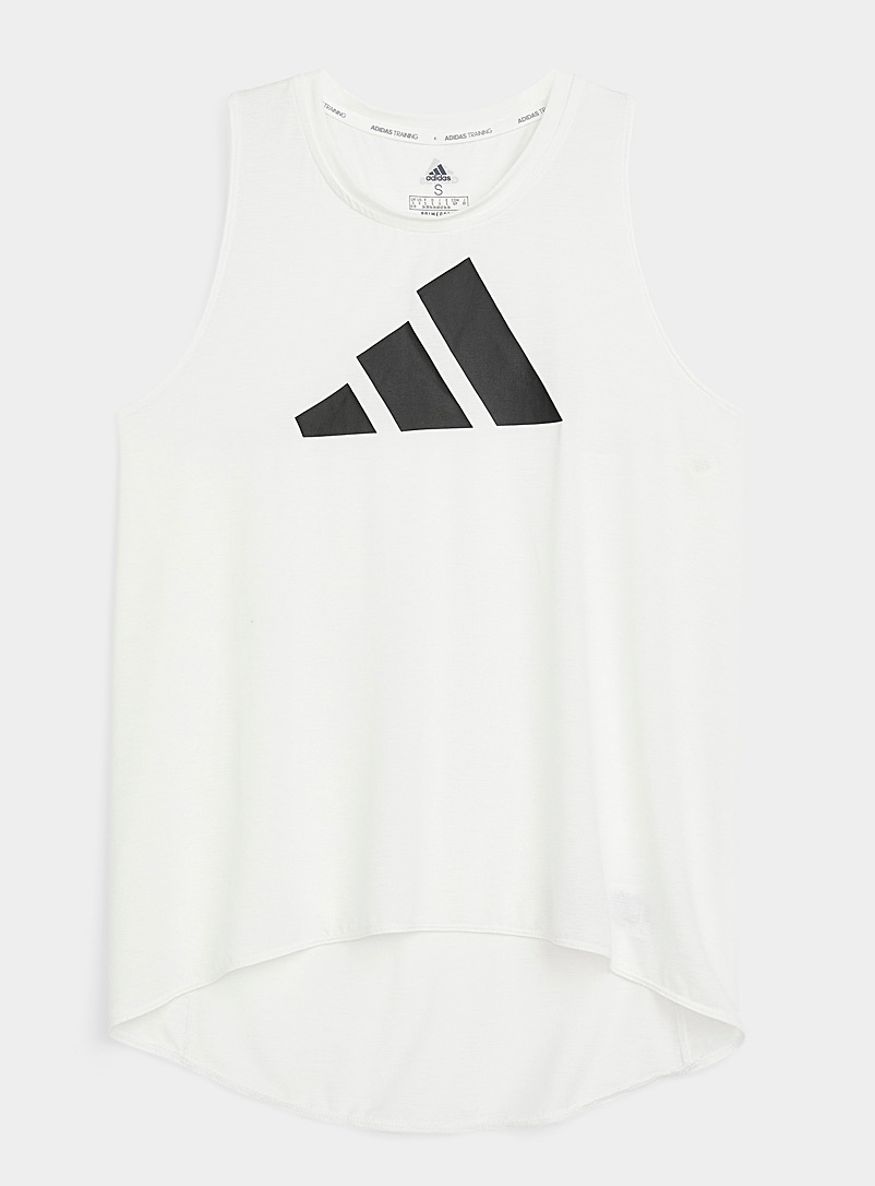 Adidas: La camisole fluide logo Trefoil Blanc pour femme
