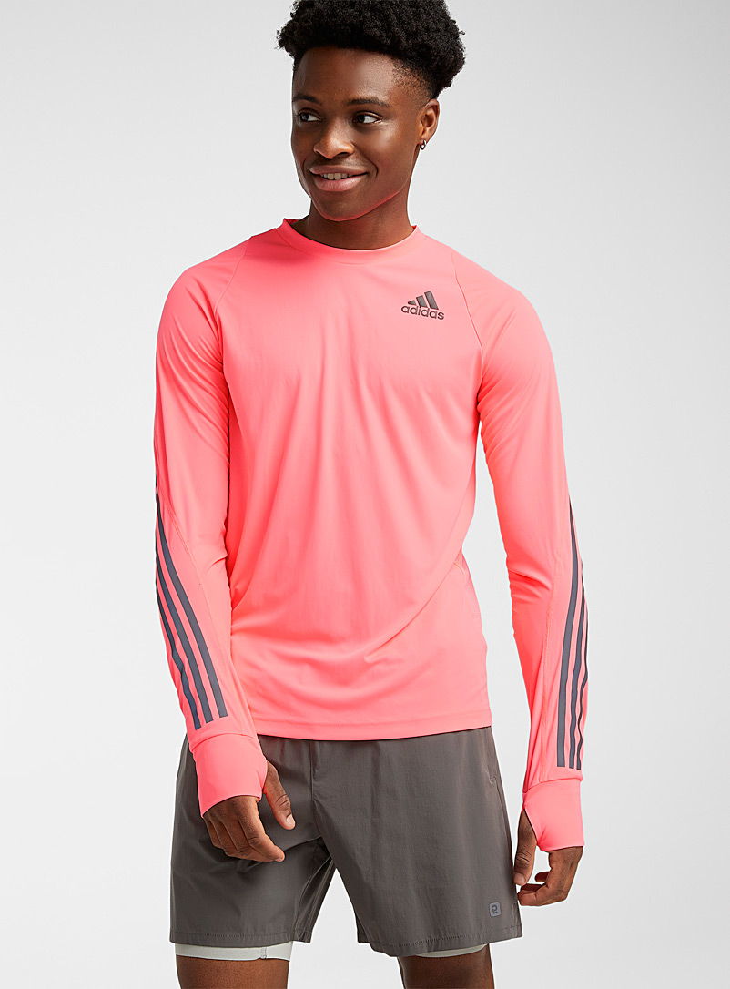 Adidas: Le t-shirt néon manches signature Icon Rose pour homme