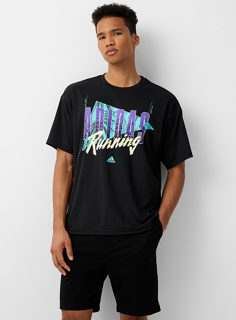 Adidas: Le t-shirt logo vintage U Run G T Noir pour homme