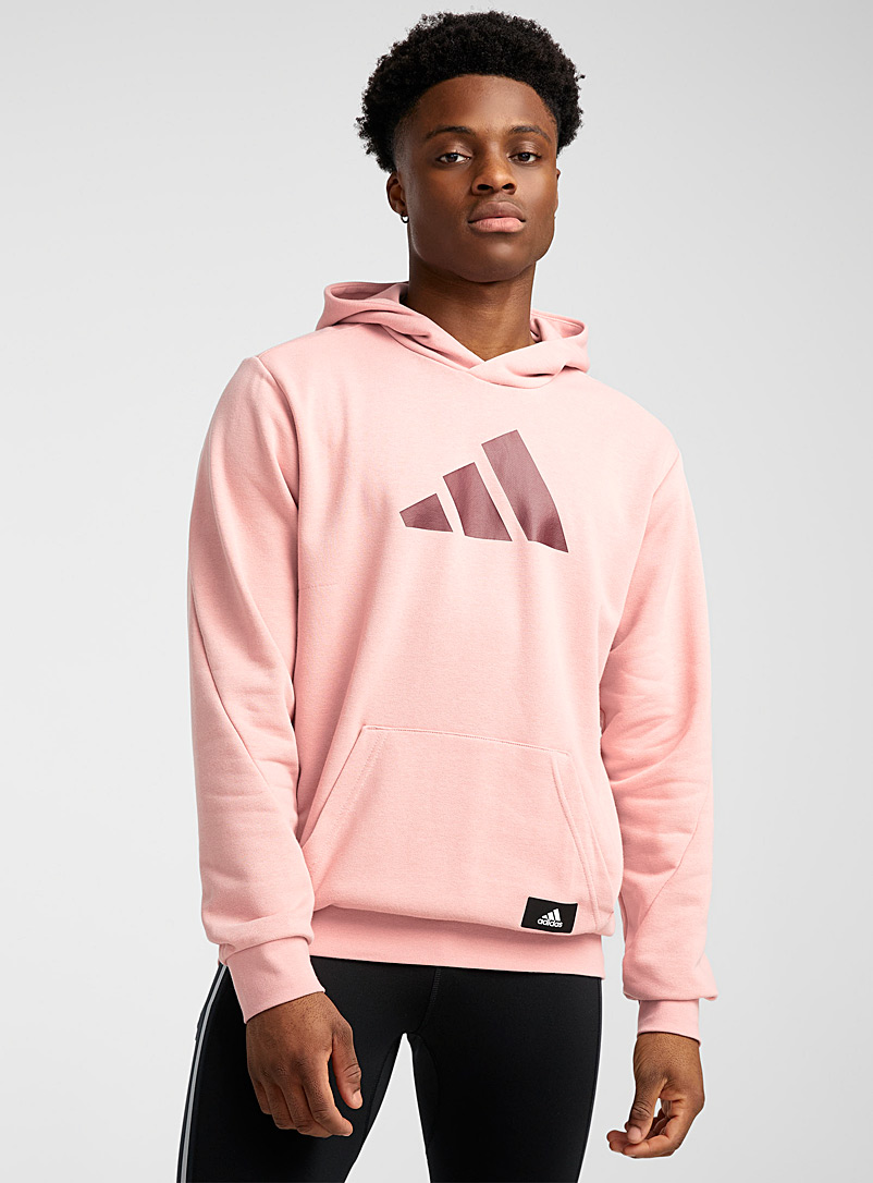 Adidas: Le sweat rose ample 3 bandes verticales Vieux rose pour homme
