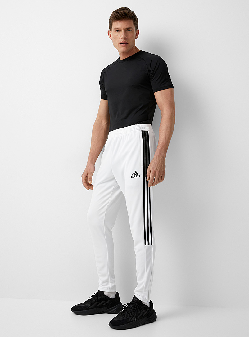 Adidas White Tiro mesh-accent white piqué pant for men