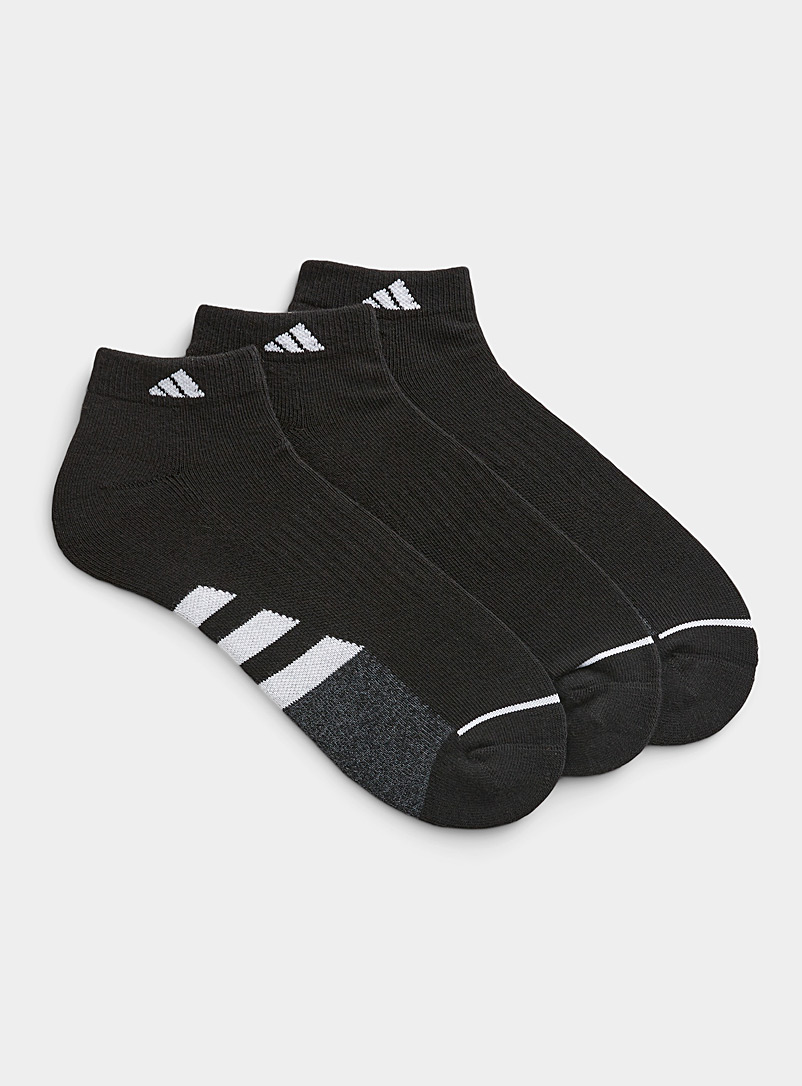 Adidas Black Minimalist logo padded ankle socks Set of 3 for men