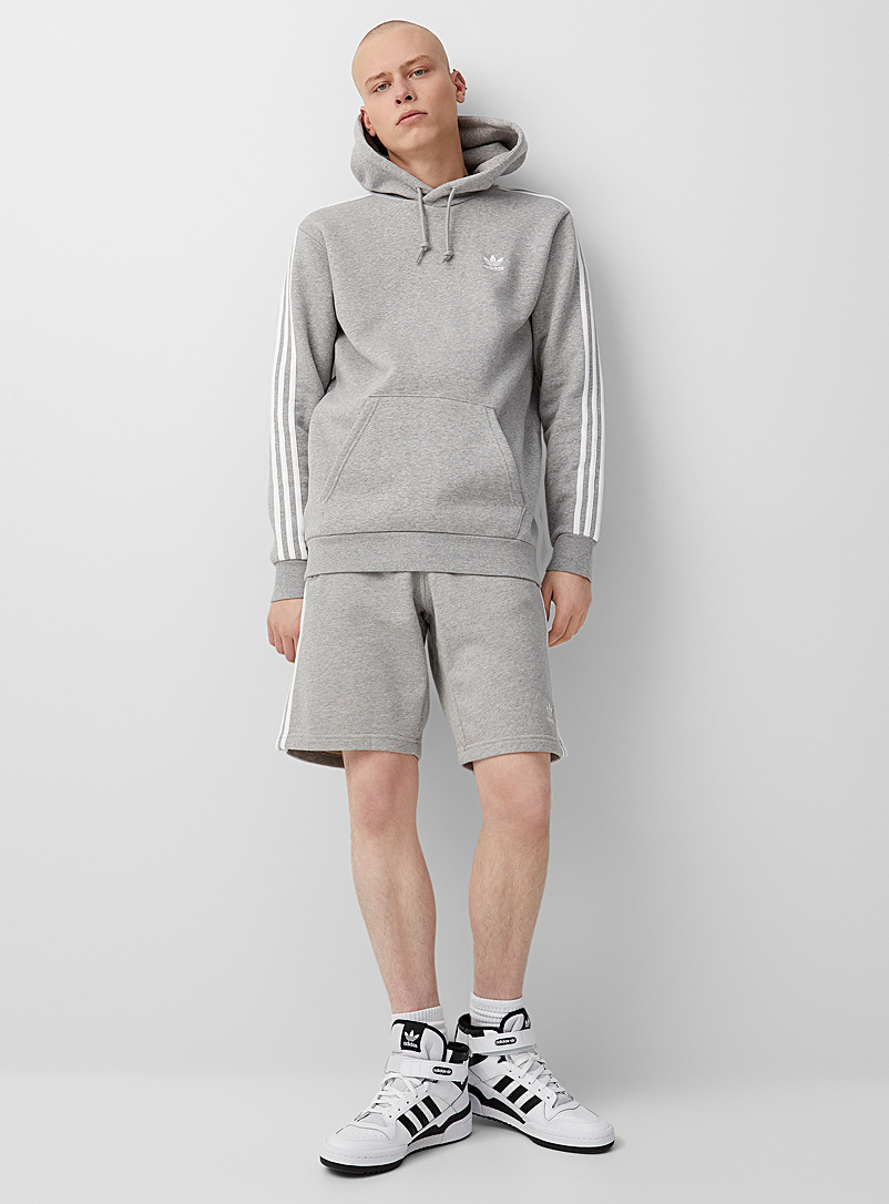 Adidas Originals Grey Iconic 3-stripe Bermudas for men