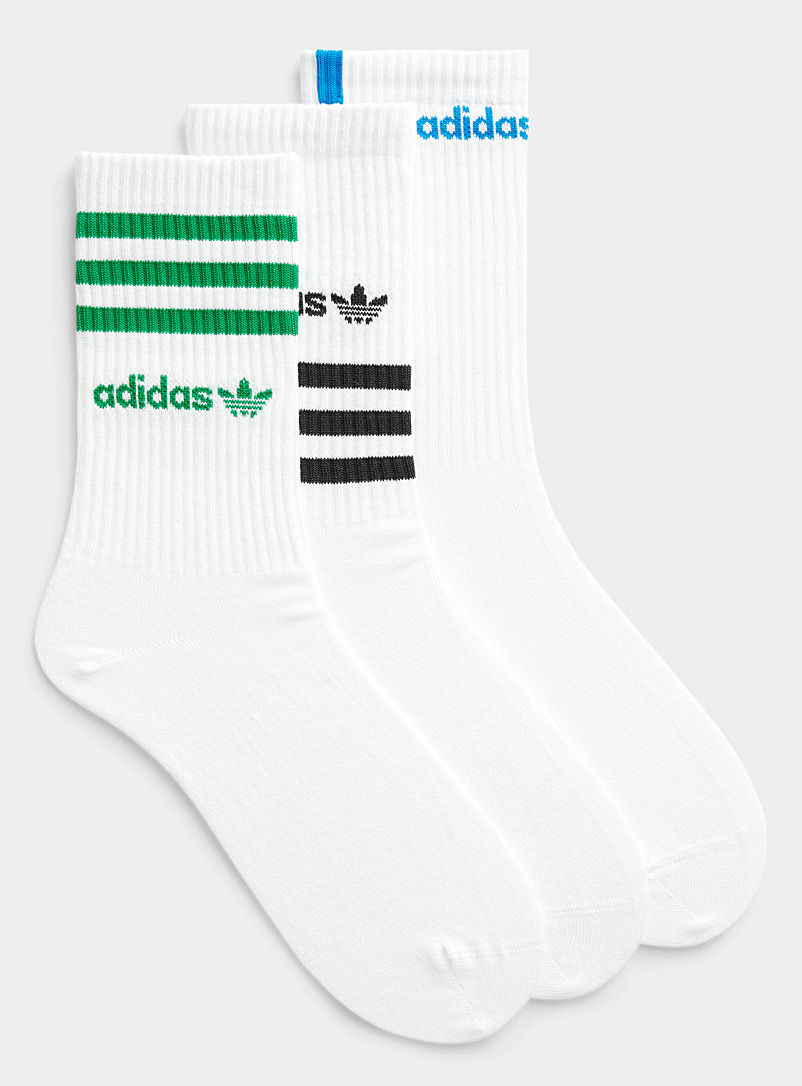 Adidas Originals Black and White Graphic stripe socks 3-pack for men