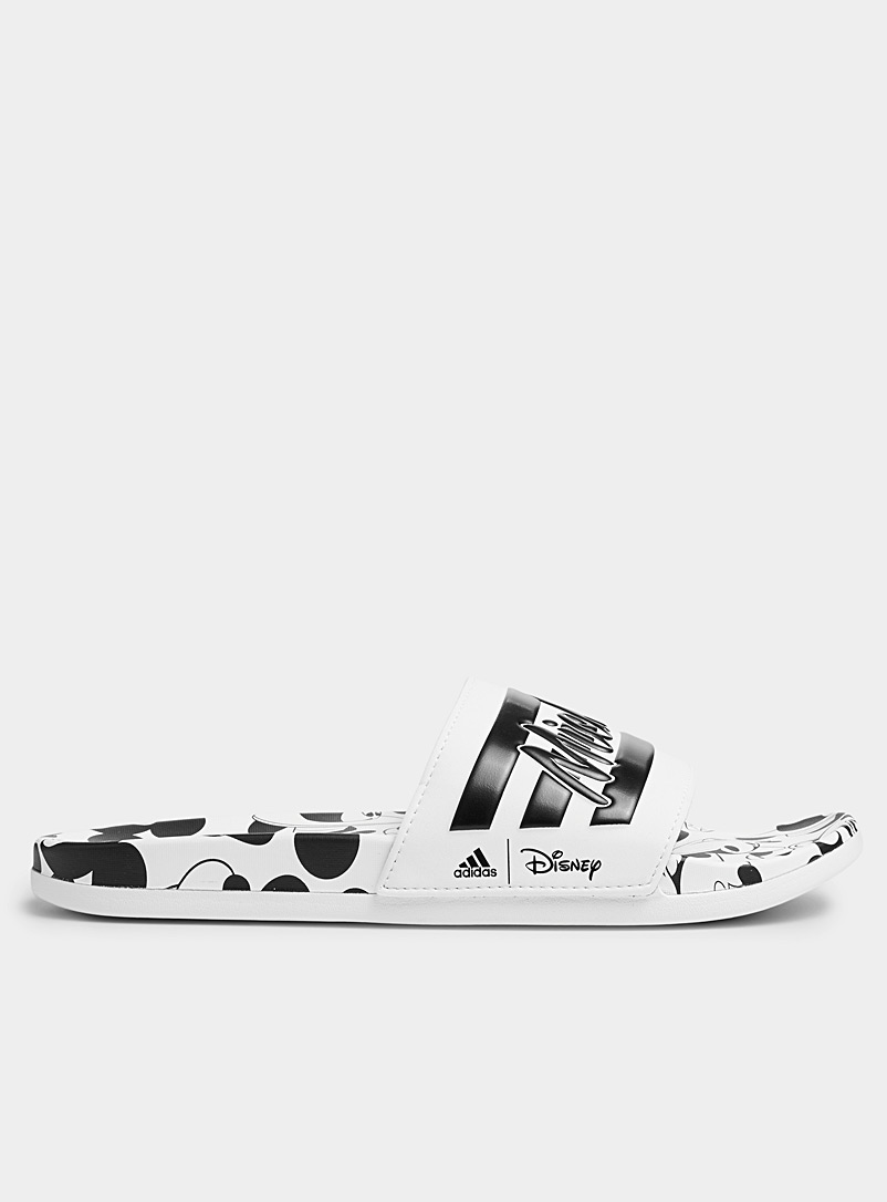 Adidas Originals: La sandale slide Adilette Comfort Mickey Mouse Homme Blanc et noir pour homme