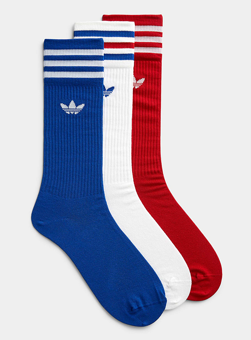 Adidas Originals: Les chaussettes longues couleurs athlétiques Emballage de 3 Sarcelle-turquoise-aqua pour homme